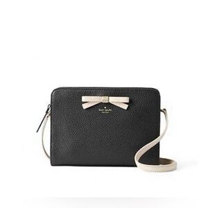 Kate Spade Henderson Street Fannie Crossbody Black with Cream Bow Accent